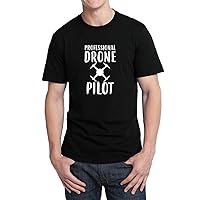 Professional Drone Pilot Funny Quote Fly_001229 T-Shirt Birthday for Him 2XL Man Black