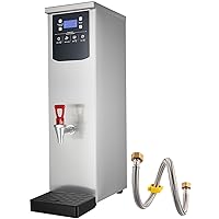 Hot Water Dispenser Commercial Hot Water Boiler Large Capacity Electric Water Pot, 50L/13Gal Hot Water per Hour, Stainless Steel, 1600W Fast Heating for Tea Coffee Restaurant Hotel Office