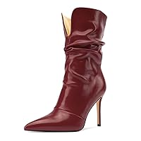 Castamere Womens Stiletto High Heel Pointed Toe Ankle Boots Short Bootie Slip-on Party Dress 3.9 Inches Heels Boots