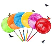 Kids Telescopic Butterfly Fishing Nets Great for Catching Insect Net Perfect Outdoor Tools for Catching Bugs Fish Insect Ladybird, Extendable 34 Inches and Anti Slip Grip