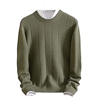 Men's Winter Solid Cashmere Sweater Round Neck Thick Sweater Business High-End Bottoming Sweater