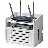 YAZGAN Drahtlose WLAN-Router-Box, Desktop-/Wand-WLAN-Rack, Set-Top-Box-Regal, Netzkabel-Ordnungsbox for den Haushalt, Steckdosen-Abschirmungsdraht, Finishing-Draht-Aufbewahrungsbox, schwebendes Regal