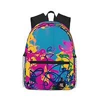 Scrawled-Upon Wall Backpack Fashion Printing Backpack Light Backpack Casual Backpack With Laptop Compartmen