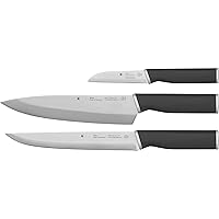 WMF Kineo Messerset Küche 3-teilig, 3 Küchenmesser scharf, geschmiedet Performance Cut, Kochmesser, Brotmesser, Allzweckmesser
