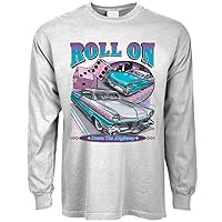 50's Theme Classic Car Dad Gifts T-Shirt Mens Long Sleeve Tee