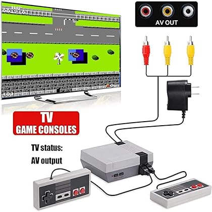 Classic Retro Game Console, Plug and Play 8-bit Video Game Entertainment System Built-in 620 Games with 2 Classic Controllers