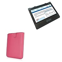 BoxWave Case Compatible with Topaz GemView 7 (Case by BoxWave) - Designio Leather Pouch, Padded Genuine Leather Pocket Sleeve Pouch for Topaz GemView 7 - Coral