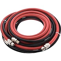 25 Foot Air and Fluid Hose Assembly Set with Fittings for Spray Guns