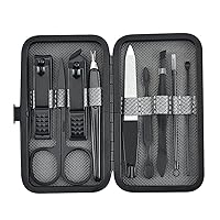 Stainless Steel Nail Clippers Set Scissores Tweezer Ear Pick Multi-Function Daily Hand Foot Care Tools Set (Color : D, Size : As Shown)