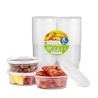 [8oz-40 Sets Plastic Containers with Airtight Lids, Food Storage Containers, Deli, Slime, Soup, Meal Prep Containers | BPA Free | Stackable | Leakproof | Microwave/Dishwasher/Freezer Safe