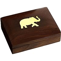 Handcrafted Wooden Playing Card Deck Case Holder - Exquisite India Decor and Unique Gift Playing Cards Included