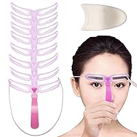 Eyebrow Stencil 8 Types Beginners Eyebrow Shaping Kit with Handle and Strap Reusable Beginners Eyebrow Template for Women Girls Makeup Tool Eyebrow Color