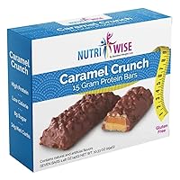 NutriWise - Caramel Crunch | Diet Protein Bars | High Protein, Gluten Free, Low Cholesterol, Trans Fat Free, High Iron (7/Box)