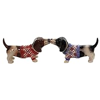 Pacific Giftware Kissing Basset Hounds in Sweater Nothing but a Hound Dog Magnetic Salt and Pepper Shaker Set