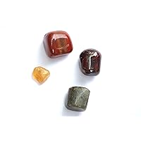 Jet Authentic Unique Collection of RED Jasper +Citrine +Garnet +Labradorite Tumbled Stone for resolving Health Issues Related DIARHHOE & Constipation Dis-Ease.(DIARHHOE & Constipation)