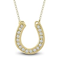 Diamond Horseshoe Pendant Available in 14K White Gold and 14K Yellow Gold