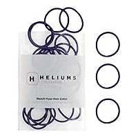 Heliums Small Hair Ties - Navy Blue - 1 Inch Hair Bands, 2mm Hair Elastics For Thin Hair and Kids - No Damage Ponytail Holders in Neutral Colors - 48 Count