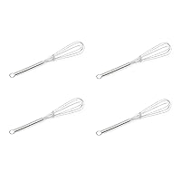 Mini Whisks 6 inch 4Pcs Stainless Whisk+silica gel, Hand Egg Mixer for Flour Cake Egg, Kitchen Cooking Baking Use Whisk