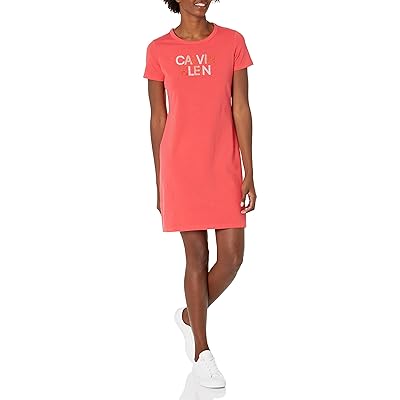 Calvin Klein Women's Relax Short Sleeve Midi Logo T-Shirt Dress