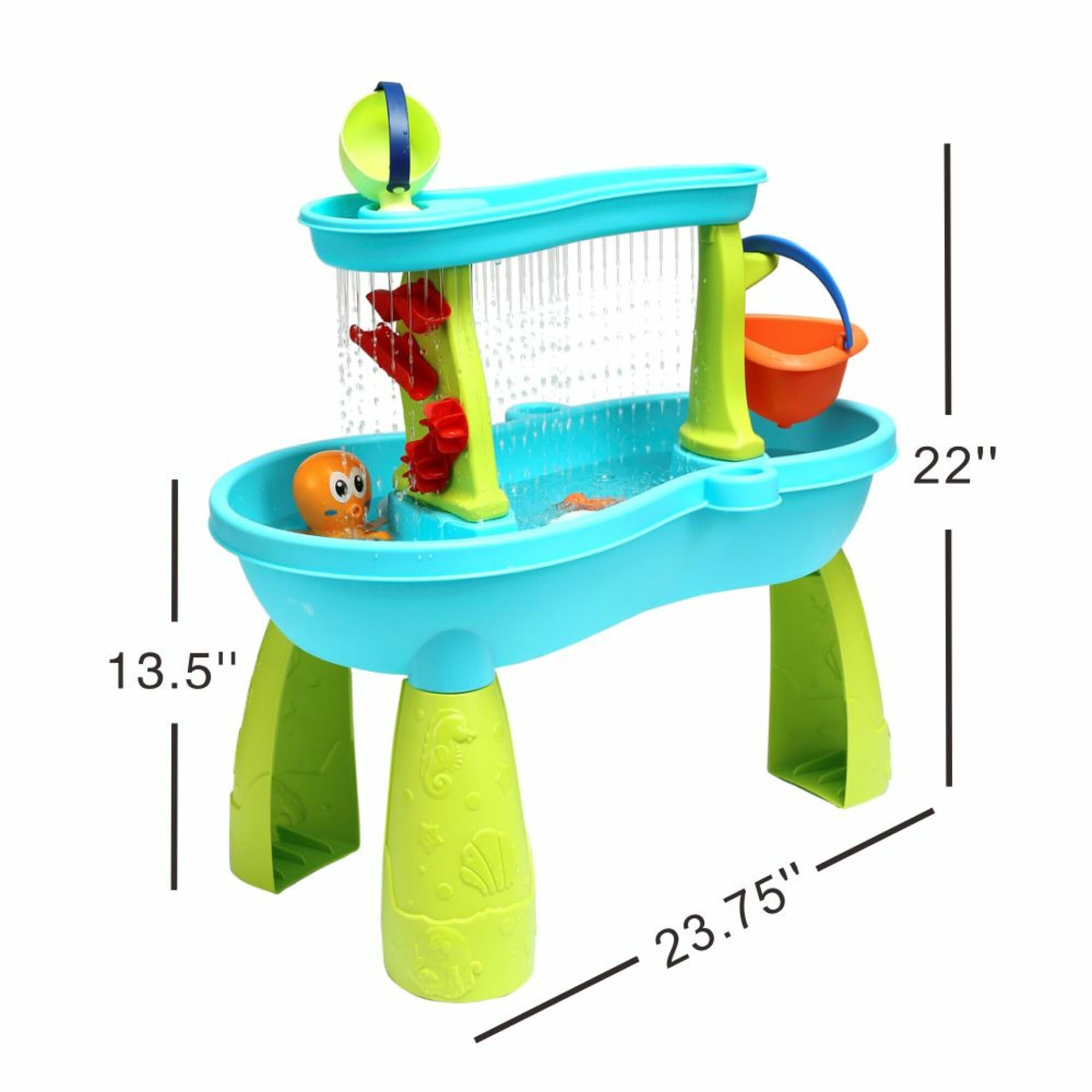 Trimate Toddler Sensory Sand and Water 2 Tier Table| Indoor & Outdoor Water and Sand Summer Beach Toys and Play Table for Kids | Backyard Sand and Water Table for 3-5 Year Old Boys and Girls