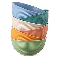 Cereal Bowls Set of 6, Unbreakable Lightweight Wheat Straw Bowls, Microwave & Dishwasher Safe, Reusable Plastic Serving Soup Salad Snack Fruit Bowls for Kitchen Outdoor Camping Picnic RV Party