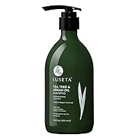 Luseta Tea Tree Shampoo with Argan Oil 16.9 Fl oz- Clarifying,Hydrating and Fighting Dandruff and Itchy Scalp - For Damaged and Oil Hair - Sulfate and Paraben Free for Men and Women