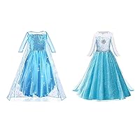 Princess Dress Costume for Girls Deluxe Fancy Dress Up Christmas Cosplay Costume with Crown Wand Accessories