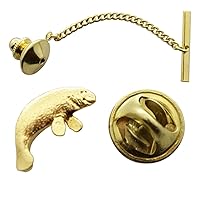 Manatee Tie Tack ~ 24K Gold ~ Tie Tack or Pin - 24K Gold Plated