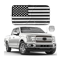 8sanlione American Flag Windshield Sun Shade, Foldable Front Car Window Visor Cover for Automotive Interior Heat UV Rays Protector Universal for Cars SUV Truck Keep Your Vehicle Cool (65''×36'')