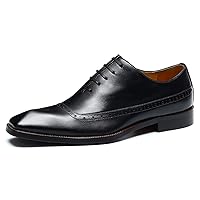 Men's Comfort Classic Genuine Leather Plain Toe Brogues Oxfords Dress Formal Shoes