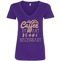 Threadrock Women's Coffee by Any Beans Necessary V-Neck T-Shirt