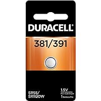Duracell 381/391 Silver Oxide Button Battery, 1 Count Pack, 381/391 1.5 Volt Battery, Long-Lasting for Watches, Medical Devices, Calculators, and More