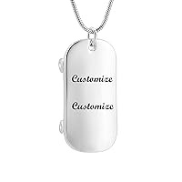 Cremation Jewelry Man’s Stainless Steel Skateboard Pendant Urn Necklace Unique Appearance Pet Cremation Necklace