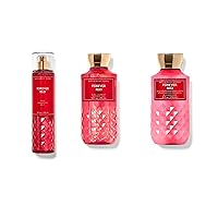 Bath and Body Works Forever Red Shower Gel, Body Lotion, Fine Fragrance Mist Daily Trio Gift Set 2018