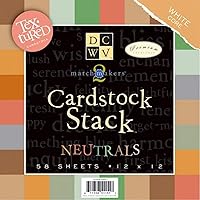 DCWV Cardstock Stack, Match Makers Neutrals, 58 Sheets, 12 x 12 inches, Black