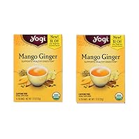 YOGI Organic 2 PACK (32 TEA BAGS )Tea Green Detox Herbal Blends Over 40 Different Flavors to choose from (MANGO GINGER)