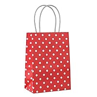 25 PCS Gift Bags Red Mini Kraft Paper Bags with Handles for Party Supplies (6 x 4.3 x 2.3 In)
