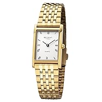 Regent Women's Watch with Stainless Steel Strap and Folding Clasp Quartz Flat Square Stainless Steel Case 22 mm Diameter Roman Numerals