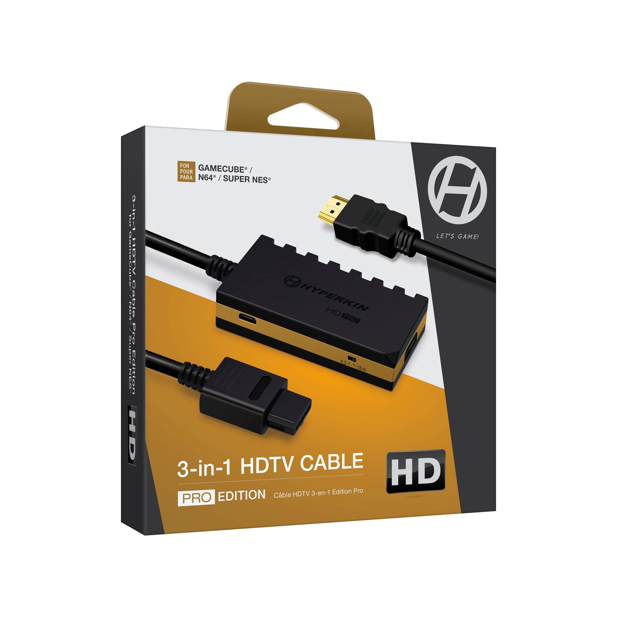 3-In-1 720p HDTV Cable HD Pro Edition W/ 4 Visual Modes, No Additional Power Supply For GameCube®/ N64®/ Super NES® - Hyperkin