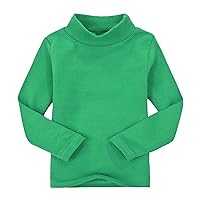 Boys Shirts Baby Girls Boys High Neck Candy Color Children's Long Sleeve Base T Shirt for 2 to 7 Years Tops