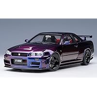 R34 GT-R Z-Tune RHD (Right Hand Drive) Midnight Purple III Metallic 1/18 Model Car by Autoart AA77464