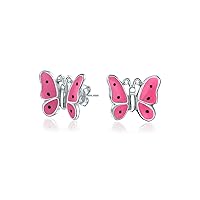 Delicate Minimalist Tiny Red Ladybug, Pink LOVE Heart, Purple Butterfly Shaped Small Enamel Stud Earrings For Women Girlfriend .925 Sterling Silver Toe Ring