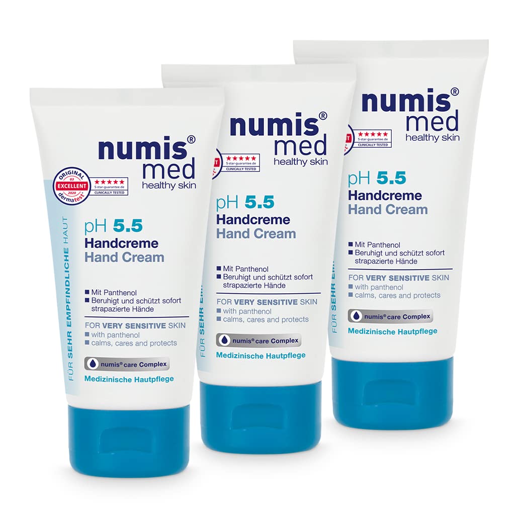 numis med Hautschutz Handcreme ph 5.5 SENSITIVE - Hautpflege vegan - Handcreme für sensible, feuchtigkeitsarme & zu Allerg.
