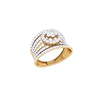 Jiana Jewels 14K Gold 1.08 Carat (H-I Color,SI2-I1 Clarity) Natural Diamond Band Ring