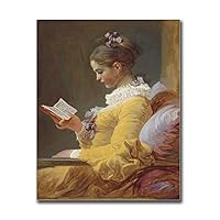 SENLYCH Poster Decorative Canvas Painting Antique Portrait Woman Reading Victorian Woman Portrait Wall Art Vintage Portrait Art Lady Kitchen and Dining Room Wall Decoration 12x18inch Without Frame
