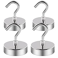 Strong Magnetic Hooks for Hanging Warehouse Office FINDMAG Silver Magnetic Hooks 30LBS Neodymium Magnet Hooks Magnet with Hooks for Kitchen Set of 6 Garage 
