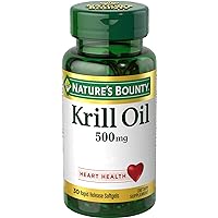Nature's Bounty Krill Oil, Heart Health, Dietary Supplement, 500mg, Rapid Release Softgels, 30 count