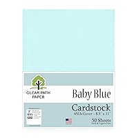 Clear Path Paper - Baby Blue Cardstock - 8.5 x 11 inch - 65Lb Cover - 50 Sheets