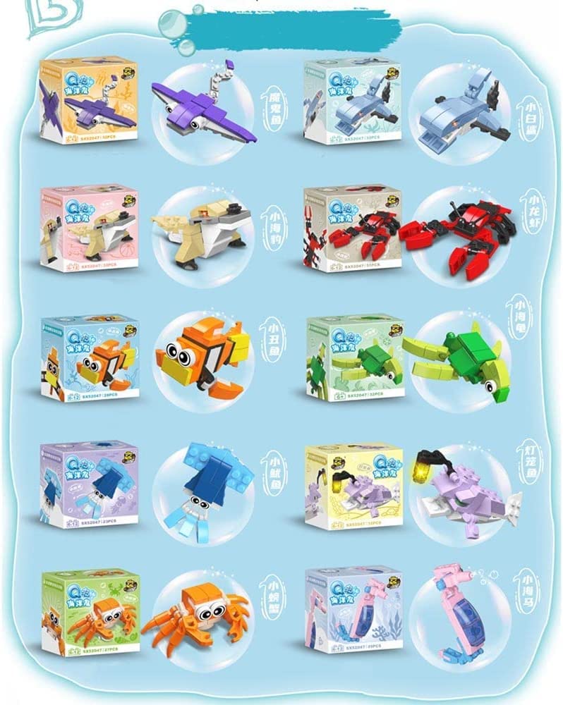 ENHANA 30 Boxes Building Block Animal Party Favors for Kids Goodie Sea Ocean Animal Building Kits Insects Animal Building Brick Sets Toys, Building Sets for Birthday Party Gift,Christmas
