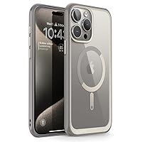 SUPCASE for iPhone 15 Pro Case (Unicorn Beetle Mag), [Compatible with MagSafe] [Military-Grade Protection] Protective Slim Clear Magnetic Shockproof Phone Case for iPhone 15 Pro, Gray
